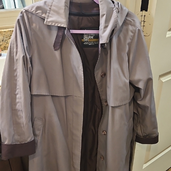 London Fog Jackets & Blazers - London Fog Trench Coat in Purple and Gray with Hood